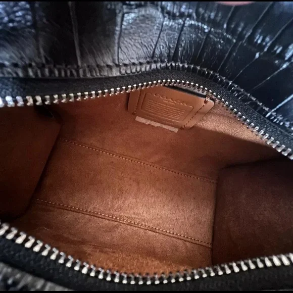 🖤 Coach Andrea Mini Carryall Satchel in Black Croc Embossed Leather | MSRP $398 - Picture 4 of 8